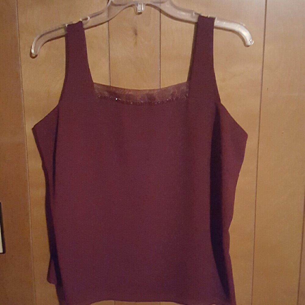 A purple silky top with a gorgeous trench top
